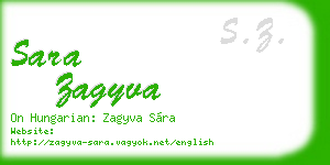 sara zagyva business card